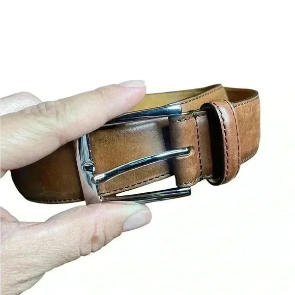To Boot New York ADAM DERRICK Cognac Calf belt sz 38 preloved - Picture 3 of 5